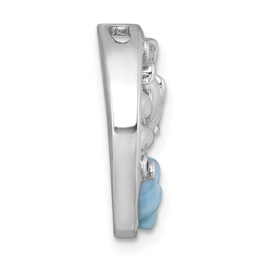Sterlingsilber Rhodiniert Larimar und Blau Zirkonia Dolphins Kette Anhänger