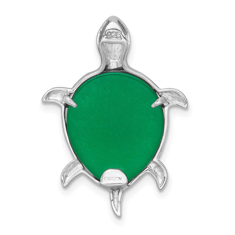 Sterlingsilber Rhodiniert-plt Poliert Dyed Jade Quarz Schildkröte Kette Anhänger