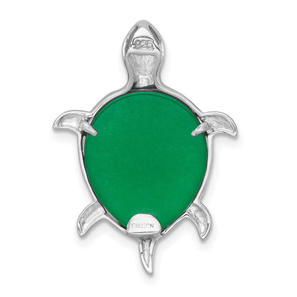 Sterlingsilber Rhodiniert-plt Poliert Dyed Jade Quarz Schildkröte Kette Anhänger