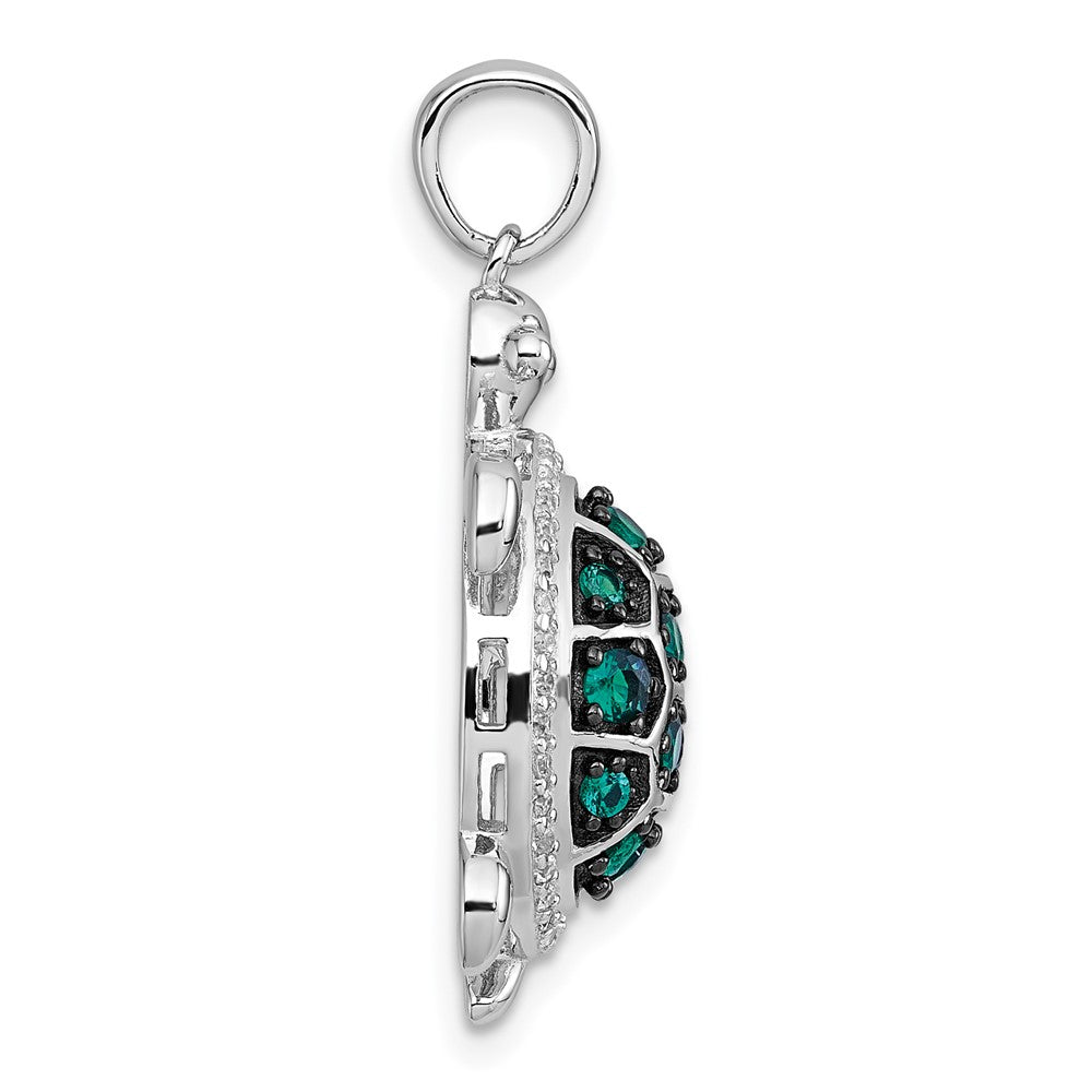 Sterlingsilber Rhod-pl Schwarz-plating Zirkonia Schildkröte Anhänger