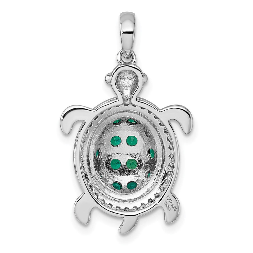 Sterlingsilber Rhod-pl Schwarz-plating Zirkonia Schildkröte Anhänger