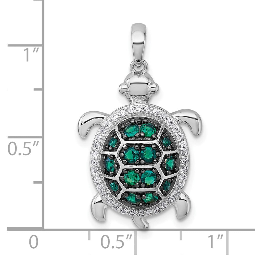 Sterlingsilber Rhod-pl Schwarz-plating Zirkonia Schildkröte Anhänger