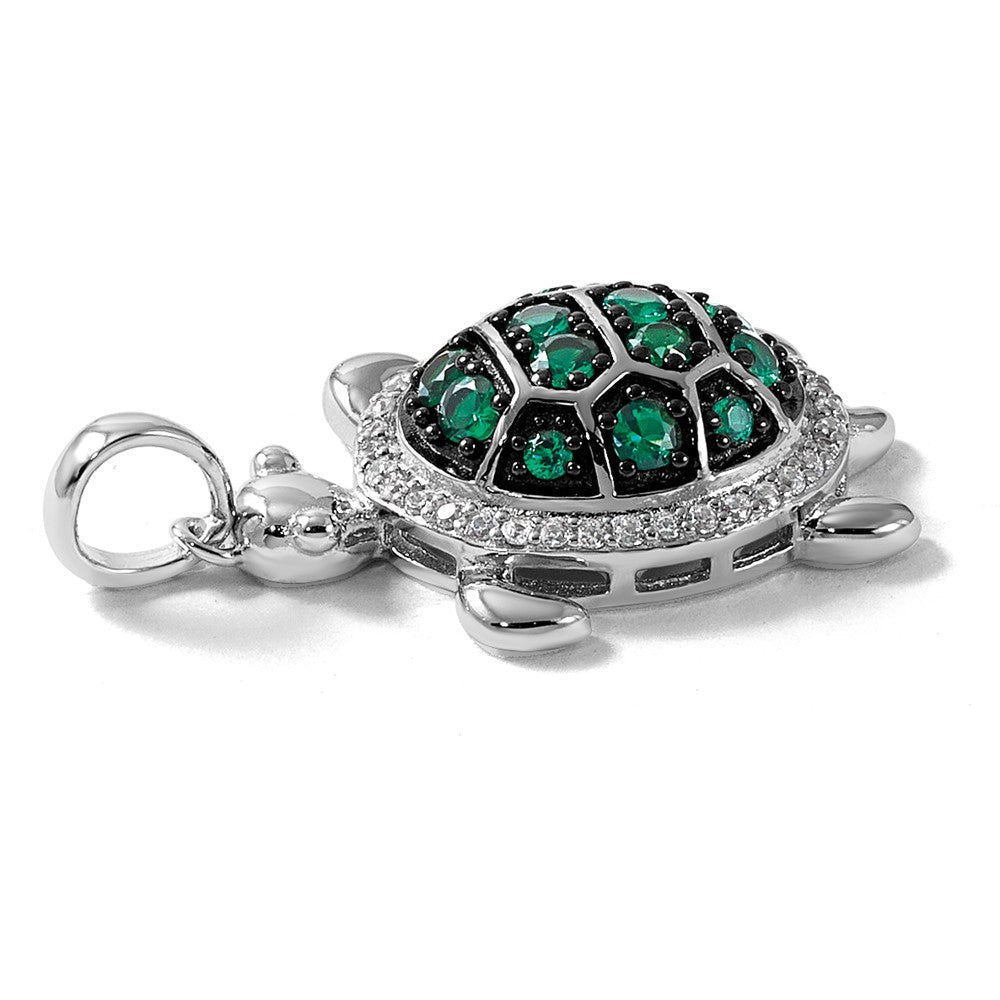Sterlingsilber Rhod-pl Schwarz-plating Zirkonia Schildkröte Anhänger