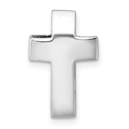 Sterlingsilber Rhodiniert Poliert 3d Kreuz Kette Anhänger