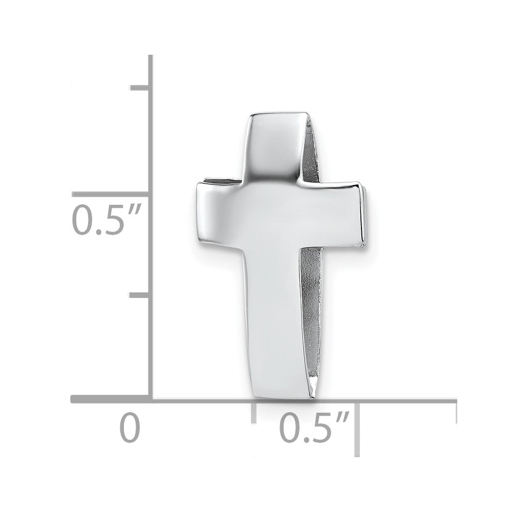 Sterlingsilber Rhodiniert Poliert 3d Kreuz Kette Anhänger