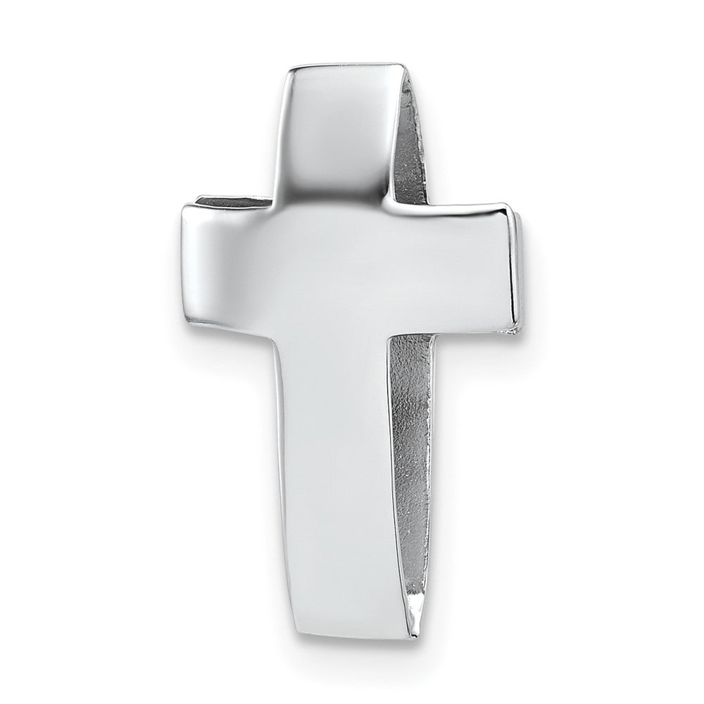 Sterlingsilber Rhodiniert Poliert 3d Kreuz Kette Anhänger