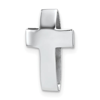 Sterlingsilber Rhodiniert Poliert 3d Kreuz Kette Anhänger