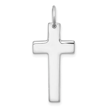 Sterlingsilber Rhodiniert Poliert Massiv Lateinisch Kreuz Anhänger