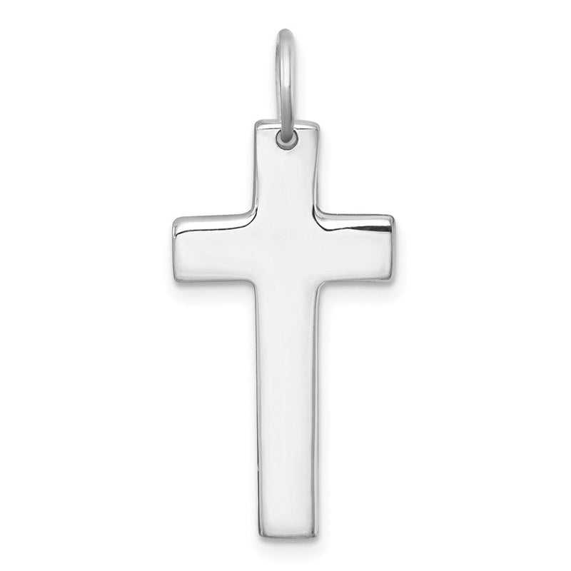 Sterlingsilber Rhodiniert Poliert Massiv Lateinisch Kreuz Anhänger