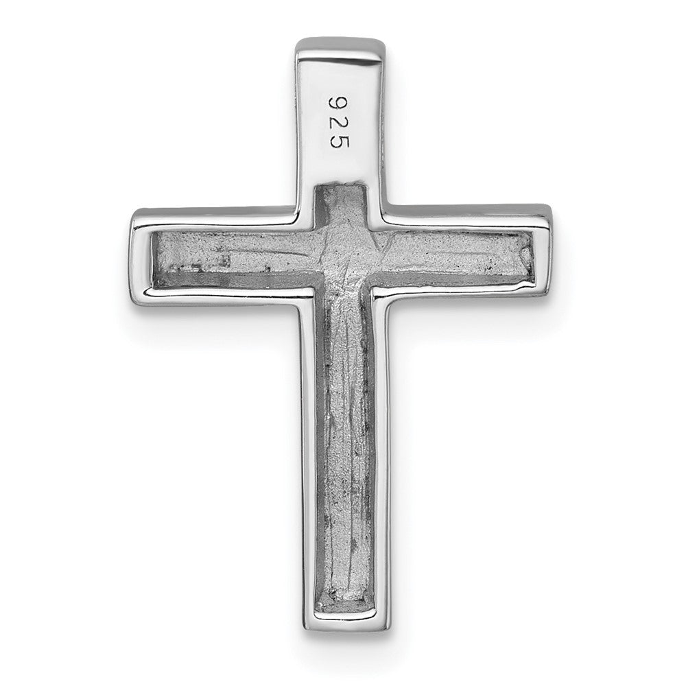Sterlingsilber Rhodiniert Poliert Emaille Kreuz Kette Anhänger