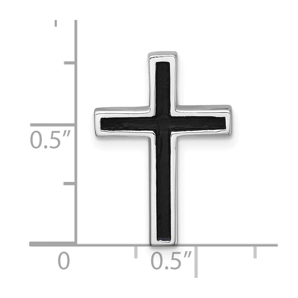 Sterlingsilber Rhodiniert Poliert Emaille Kreuz Kette Anhänger