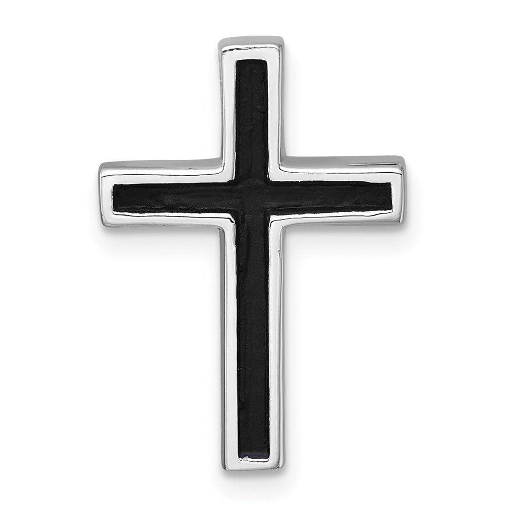 Sterlingsilber Rhodiniert Poliert Emaille Kreuz Kette Anhänger