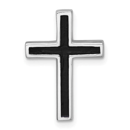Sterlingsilber Rhodiniert Poliert Emaille Kreuz Kette Anhänger