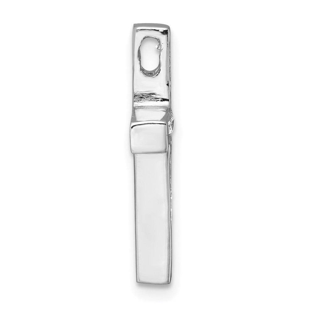 Sterlingsilber Rhodiniert Poliert Zirkonia Kreuz Kette Anhänger