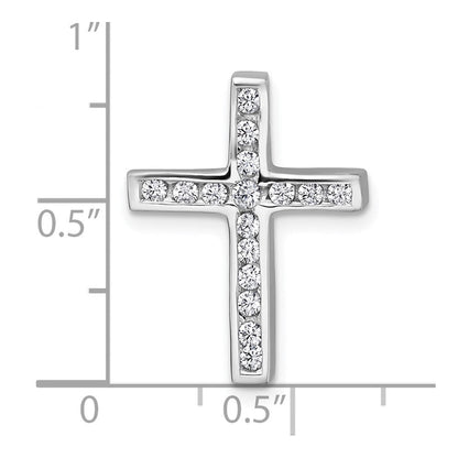Sterlingsilber Rhodiniert Poliert Zirkonia Kreuz Kette Anhänger