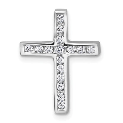 Sterlingsilber Rhodiniert Poliert Zirkonia Kreuz Kette Anhänger