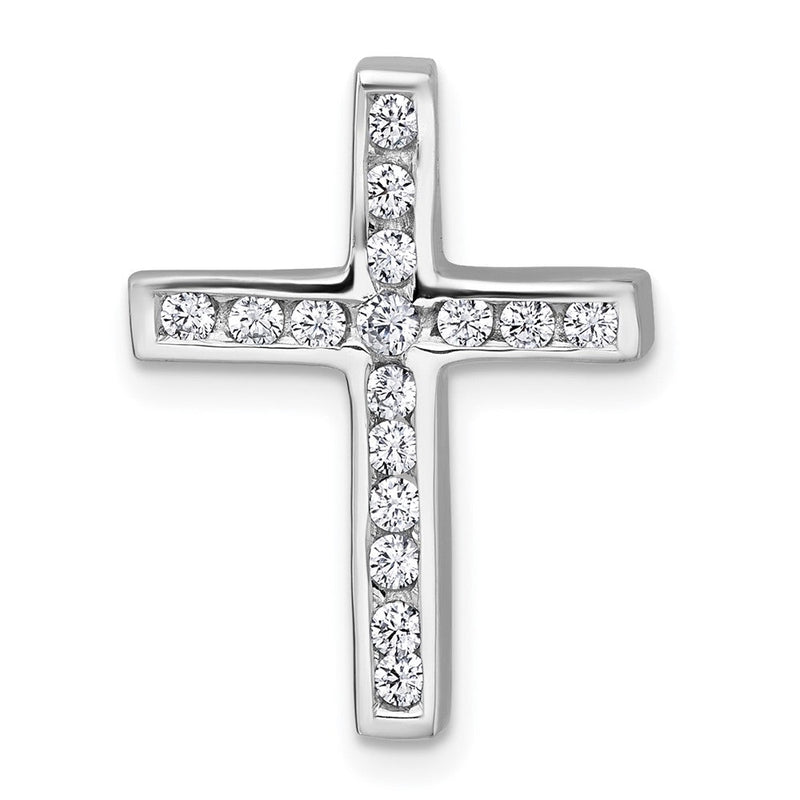 Sterlingsilber Rhodiniert Poliert Zirkonia Kreuz Kette Anhänger