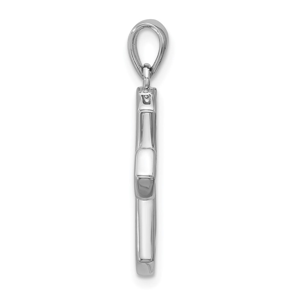 Sterlingsilber Rhodiniert Schwarz Emaille Kreuz Anhänger