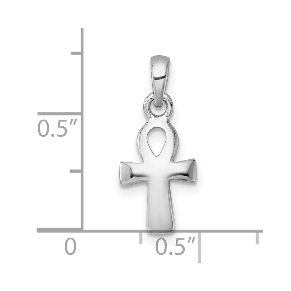 Sterlingsilber Rhodiniert Poliert Ankh Kreuz Anhänger
