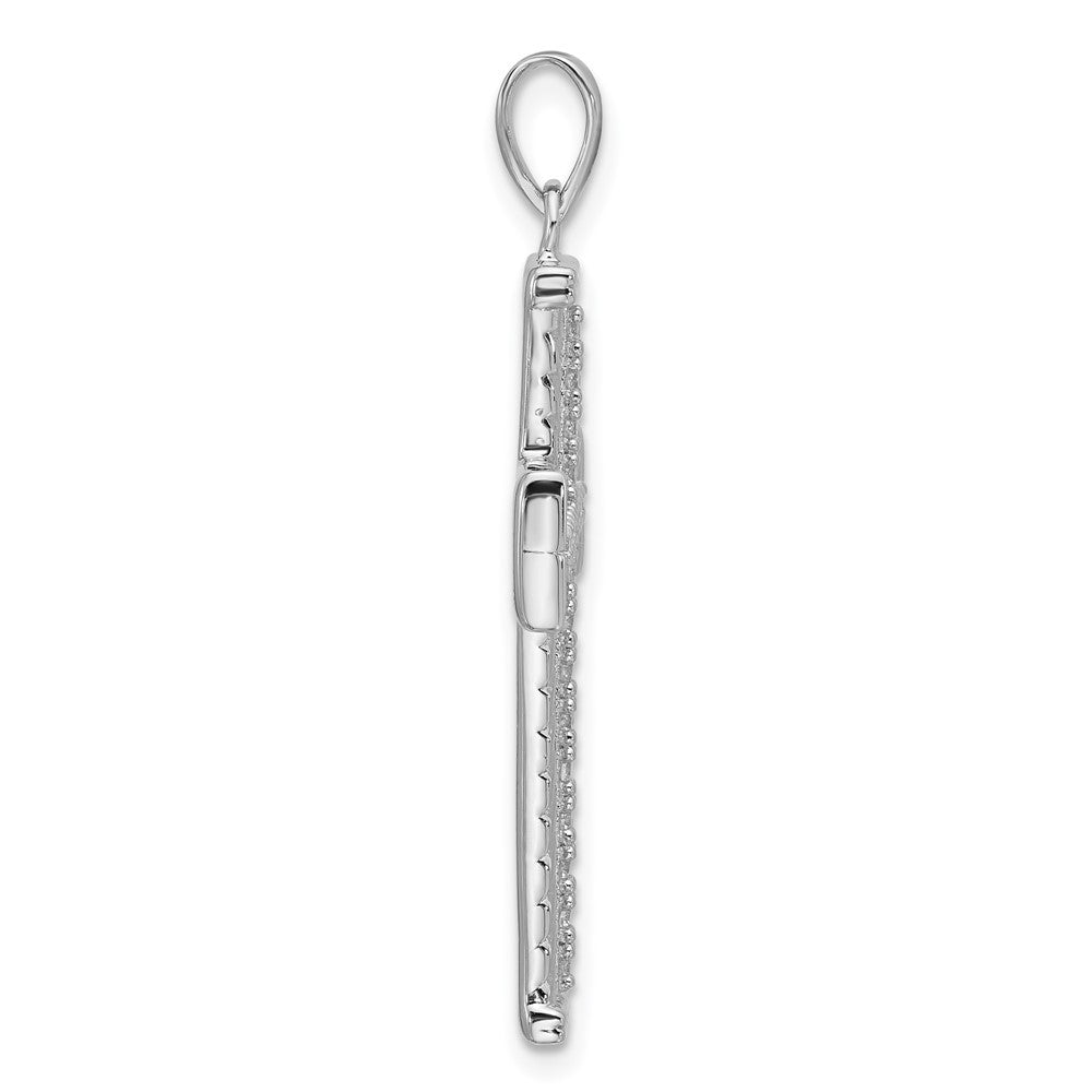 Sterlingsilber Rhodiniert Zirkonia Kreuz Anhänger
