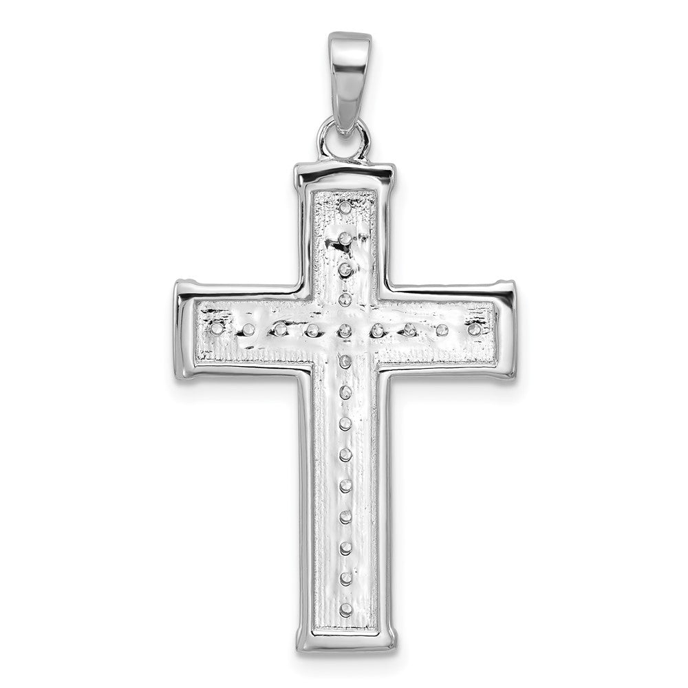 Sterlingsilber Rhodiniert Zirkonia Kreuz Anhänger