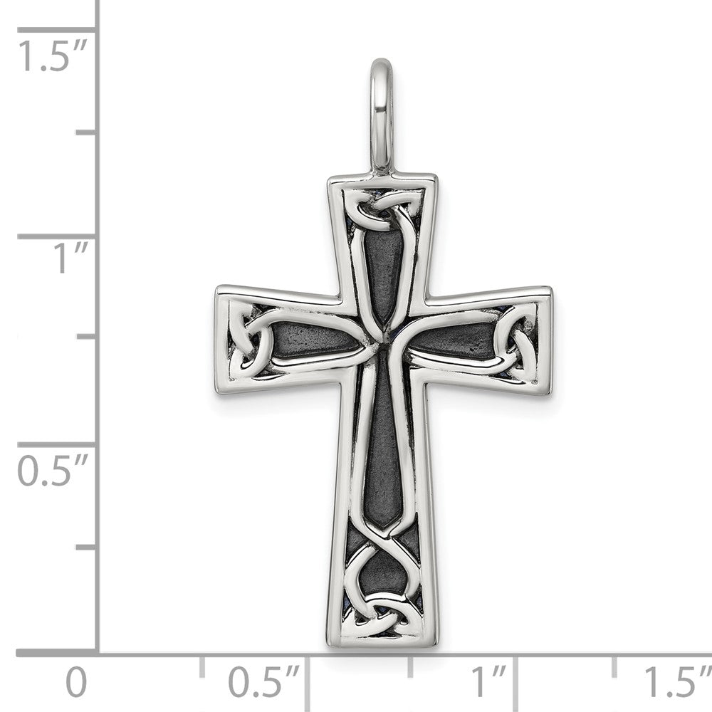 Sterlingsilber Antikisiert Poliert Kreuz Anhänger