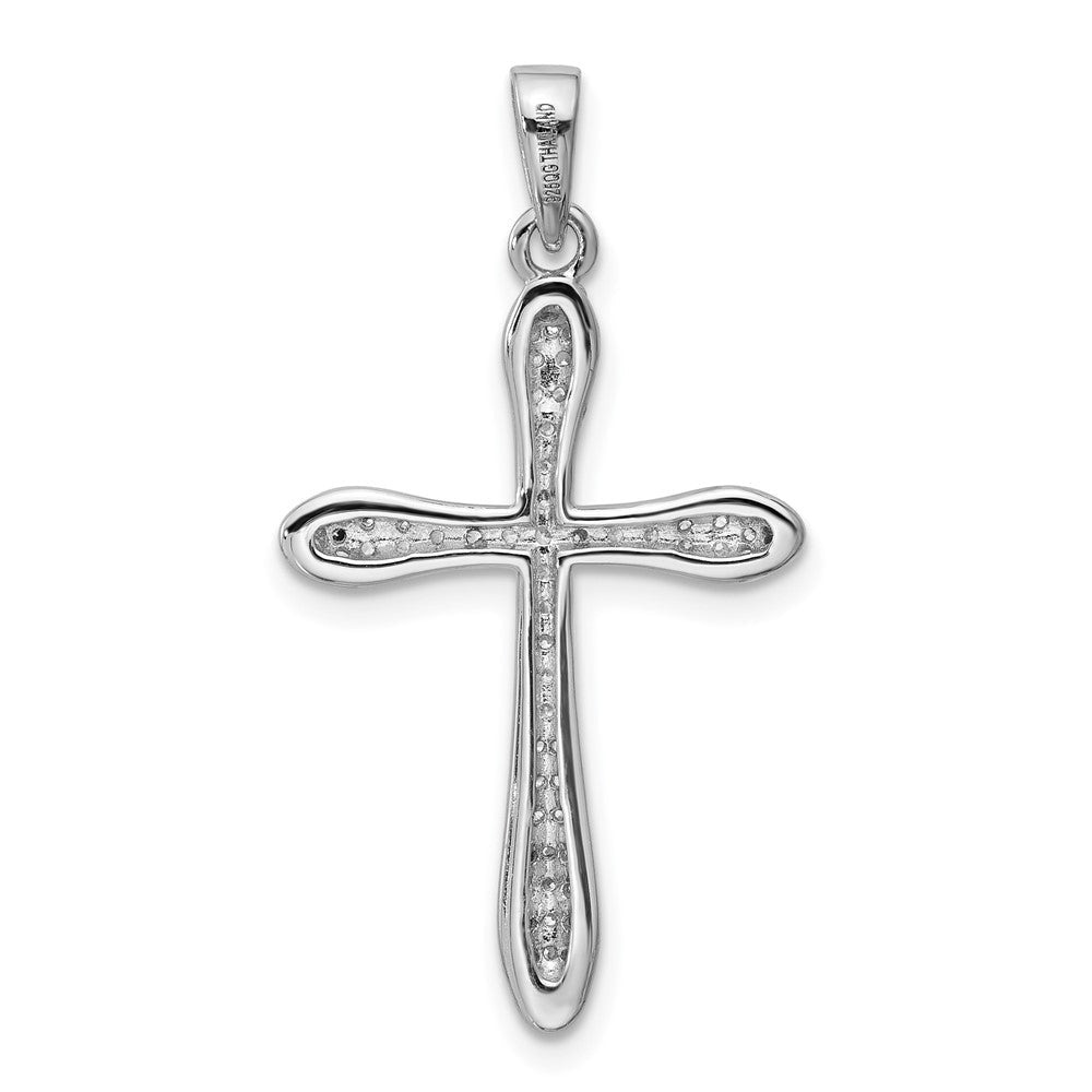 Sterlingsilber Rhodiniert Zirkonia Kreuz Anhänger