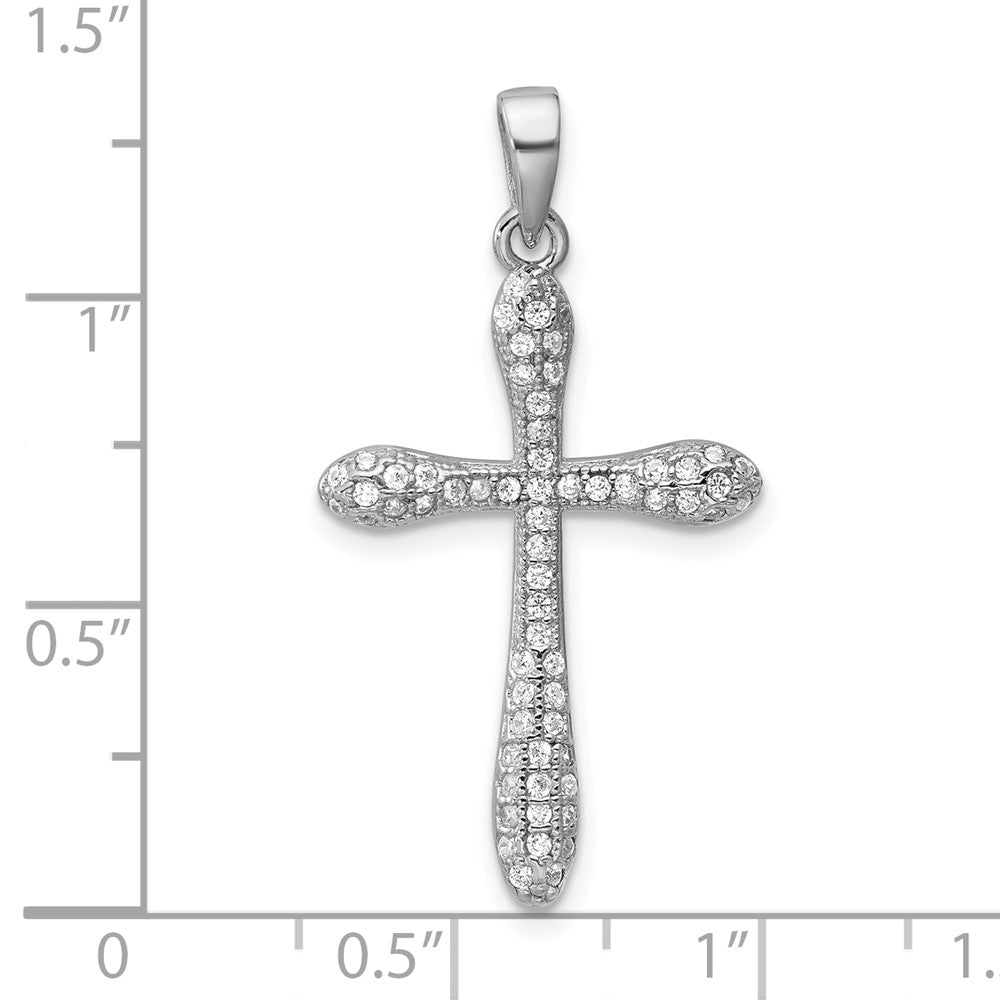 Sterlingsilber Rhodiniert Zirkonia Kreuz Anhänger