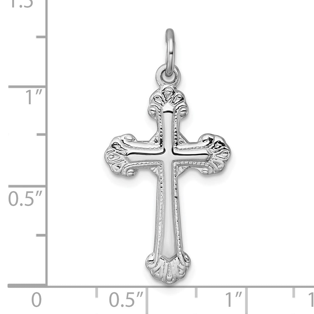 Sterlingsilber Rhodiniert Poliert Fantasie Kreuz Anhänger