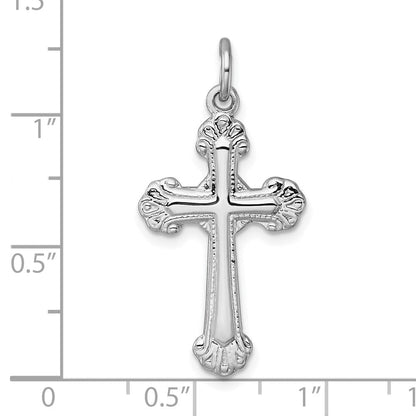 Sterlingsilber Rhodiniert Poliert Fantasie Kreuz Anhänger