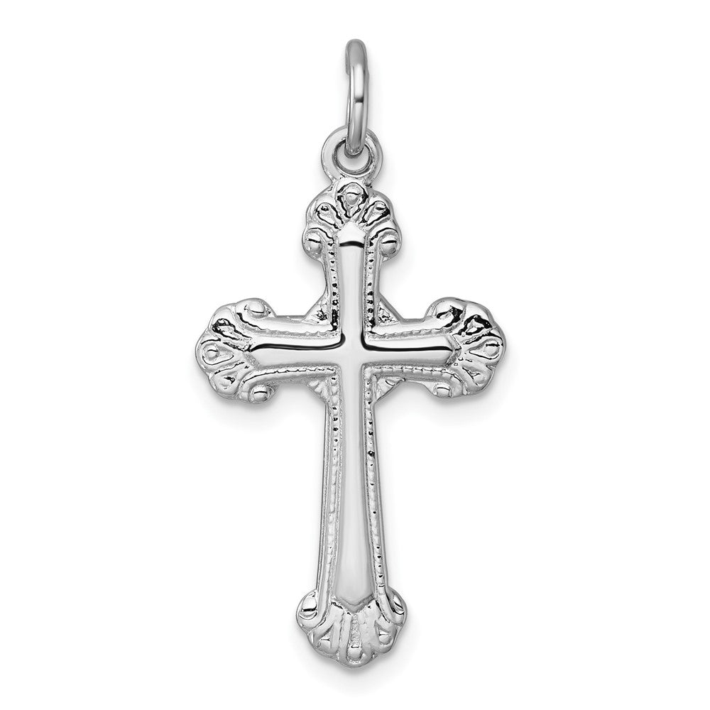 Sterlingsilber Rhodiniert Poliert Fantasie Kreuz Anhänger