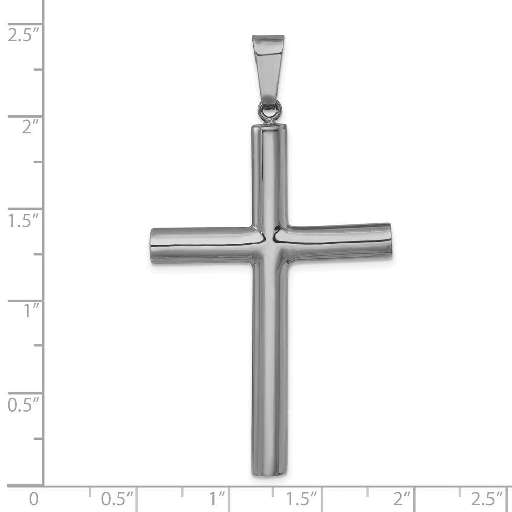 Sterlingsilber Rutheniumbeschichtet Poliert Hohl Lateinisch Kreuz Anhänger