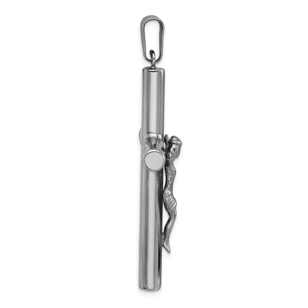 Sterlingsilber Ruthenium Finish Poliert Kruzifix Anhänger