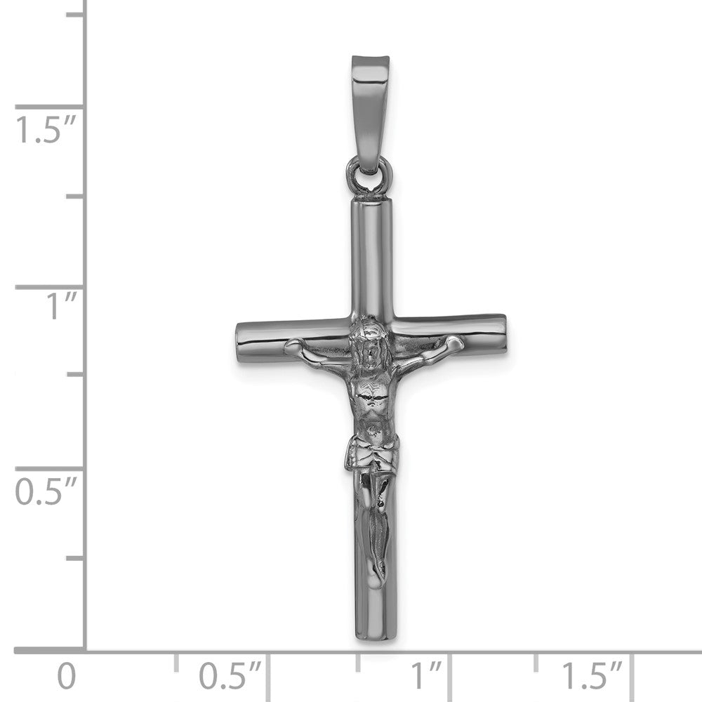 Sterlingsilber Ruthenium Finish Poliert Kruzifix Anhänger
