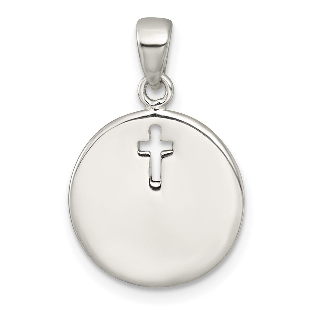 Sterlingsilber Poliert Emaille Geschenk From God Kreuz Plättchen Anhänger