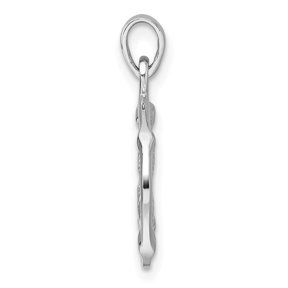 Sterlingsilber Rhodiniert Poliert Pisces Tierkreis Anhänger