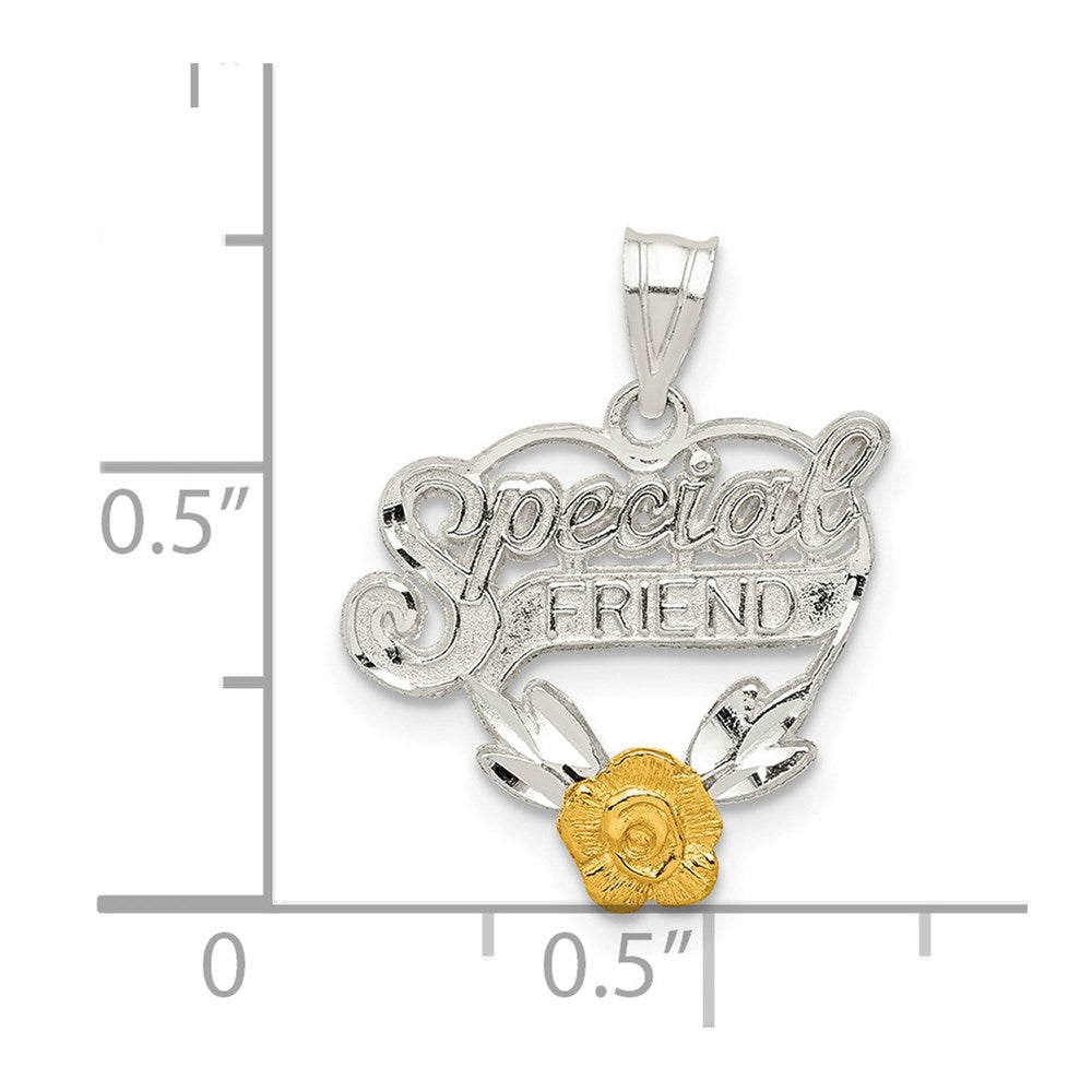 Sterlingsilber Special Freund Herz Charm