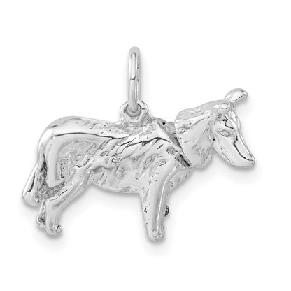 Sterlingsilber 3-d Poliert Collie Hund Charm