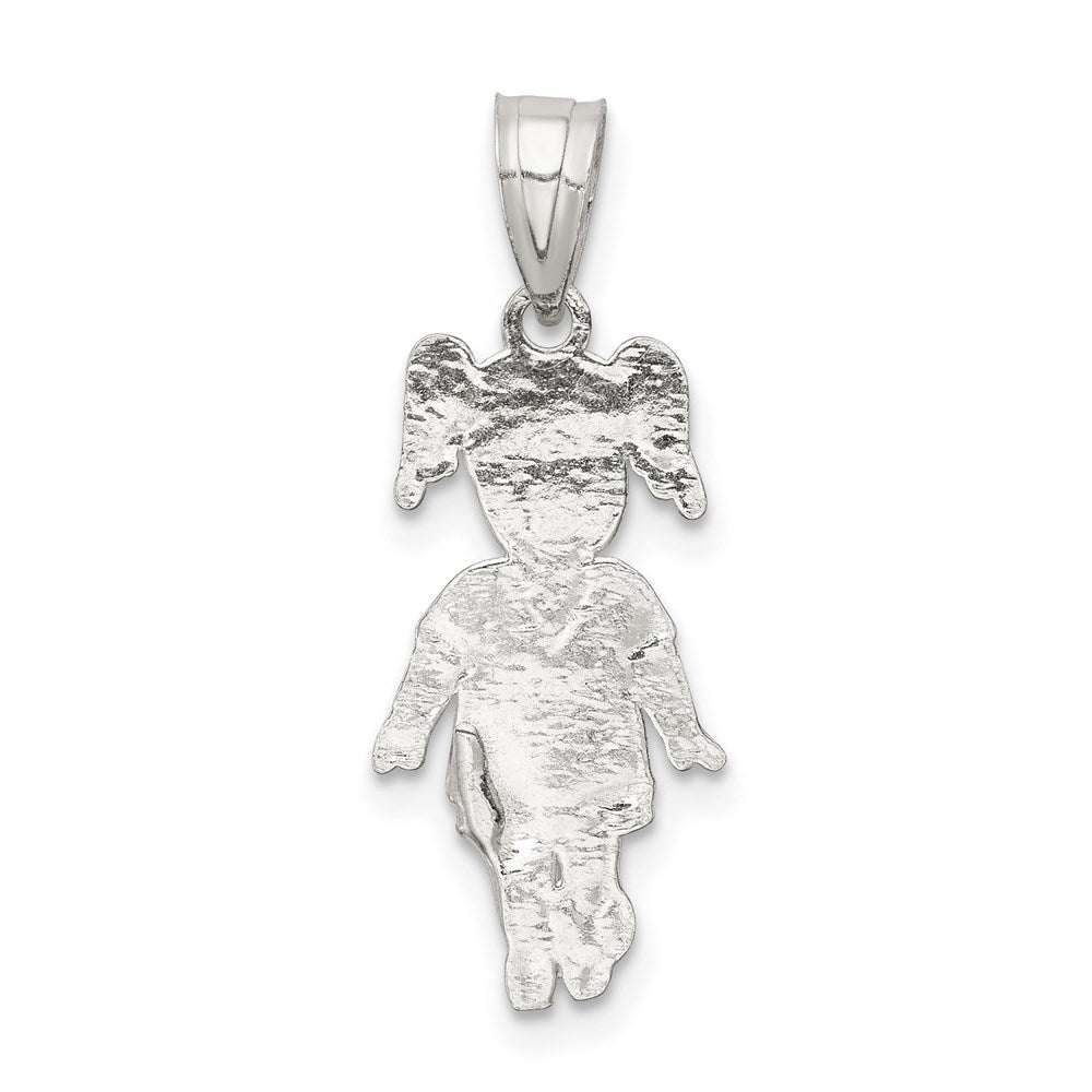 Sterlingsilber Sports Fußball Player Mädchen Charm