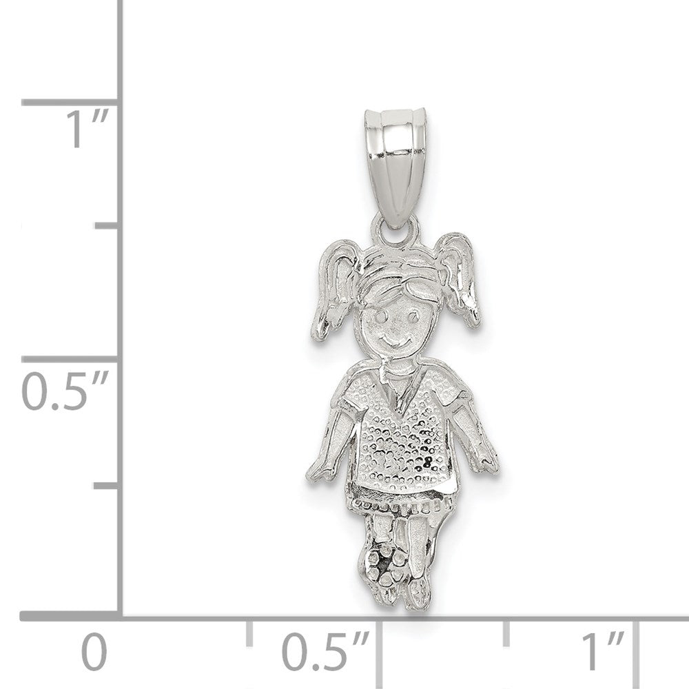 Sterlingsilber Sports Fußball Player Mädchen Charm