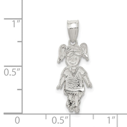Sterlingsilber Sports Fußball Player Mädchen Charm