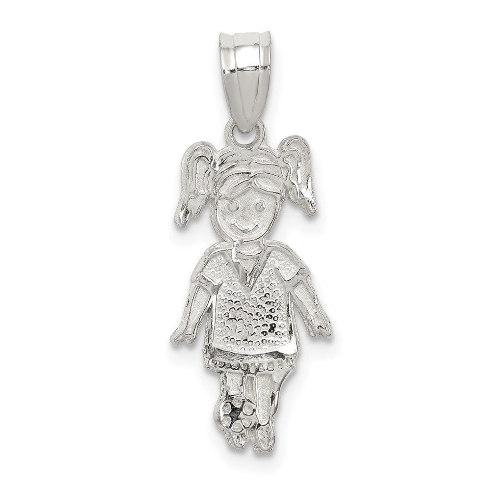 Sterlingsilber Sports Fußball Player Mädchen Charm