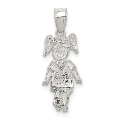 Sterlingsilber Sports Fußball Player Mädchen Charm