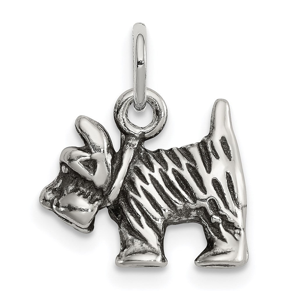 Sterlingsilber Antikisiert Hund Charm