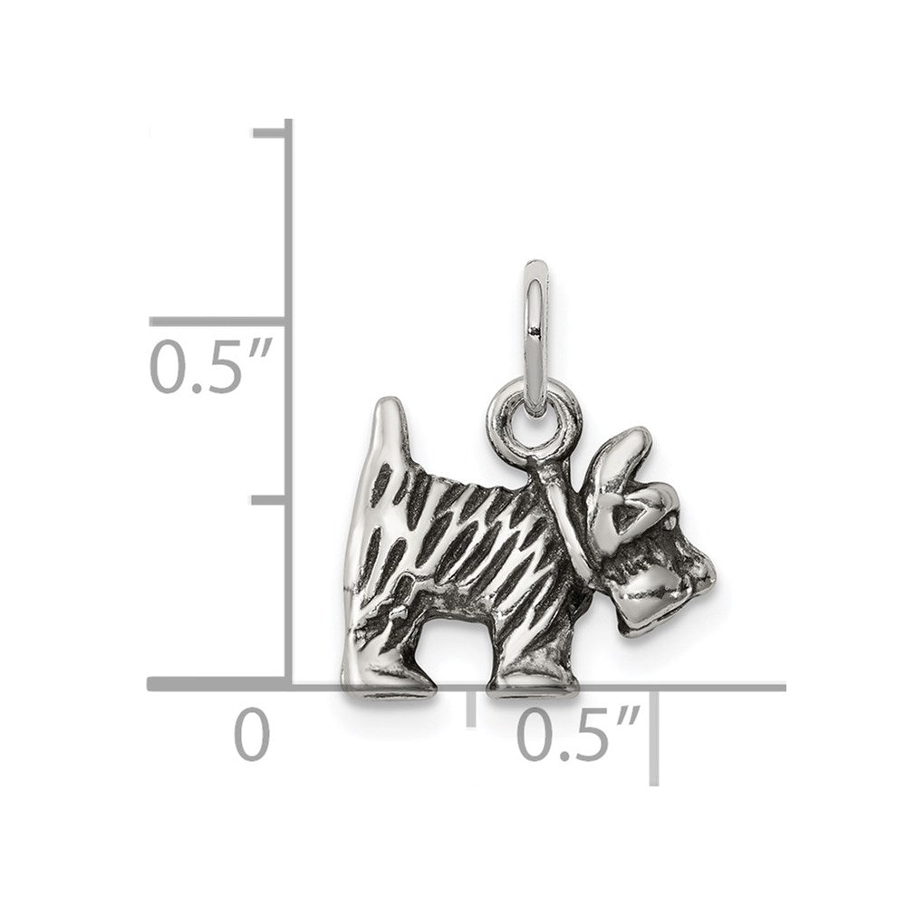 Sterlingsilber Antikisiert Hund Charm