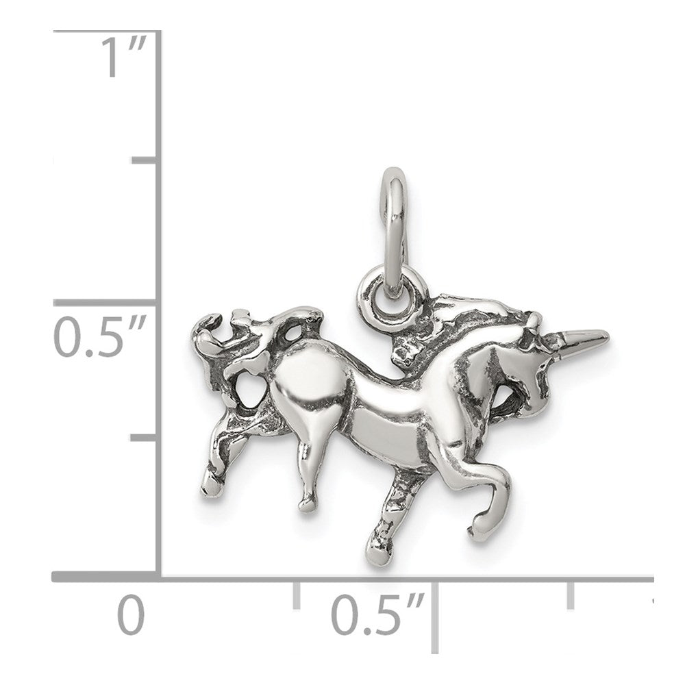 Sterlingsilber Antikisiert Einhorn Charm