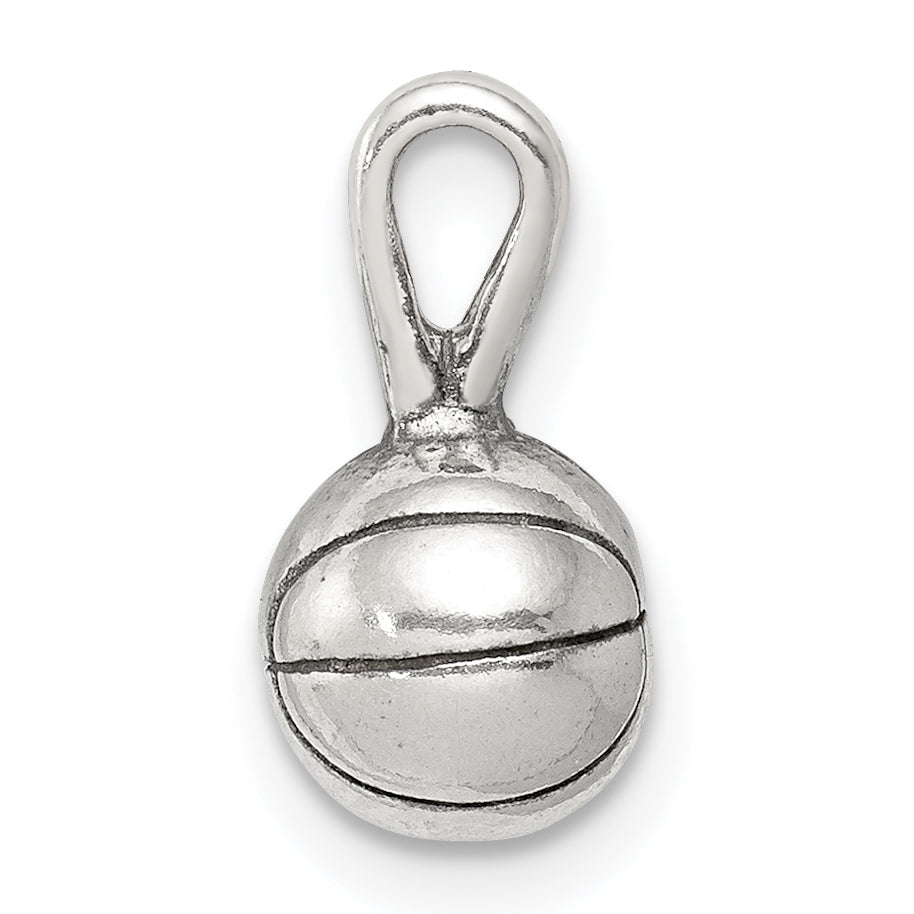Sterlingsilber Antikisiert Basketball Charm