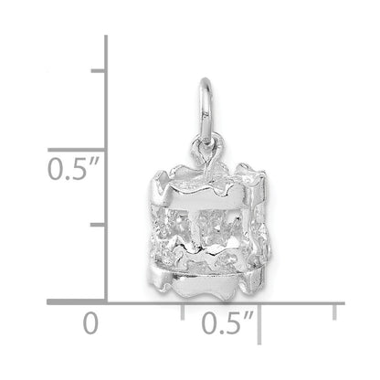 Sterlingsilber 3-d Poliert Beweglich Carousel Charm