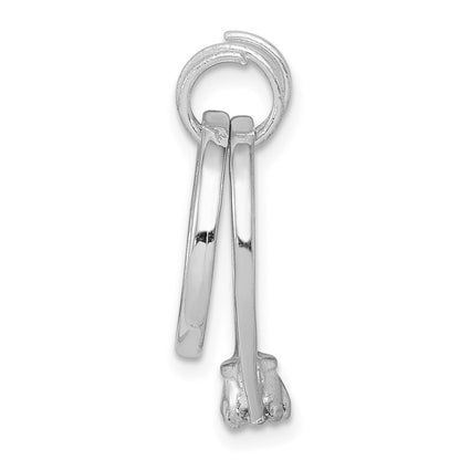 Sterlingsilber Rhodiniert Hochzeit Ring Set Charm