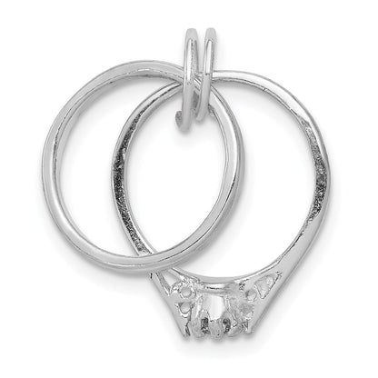 Sterlingsilber Rhodiniert Hochzeit Ring Set Charm